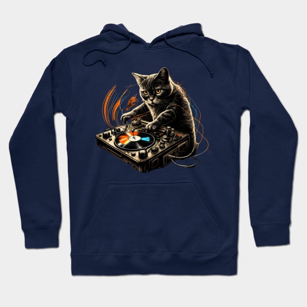 Cat DJ Hoodie by Something Clever